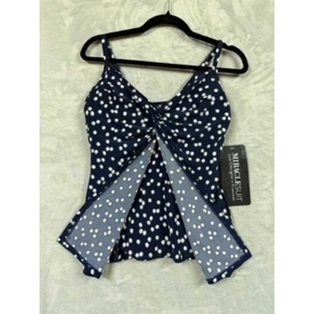 NEW Miraclesuit Luminare Tankini Top Womens Love Knot Flyaway 10 $142 - Picture 4 of 8